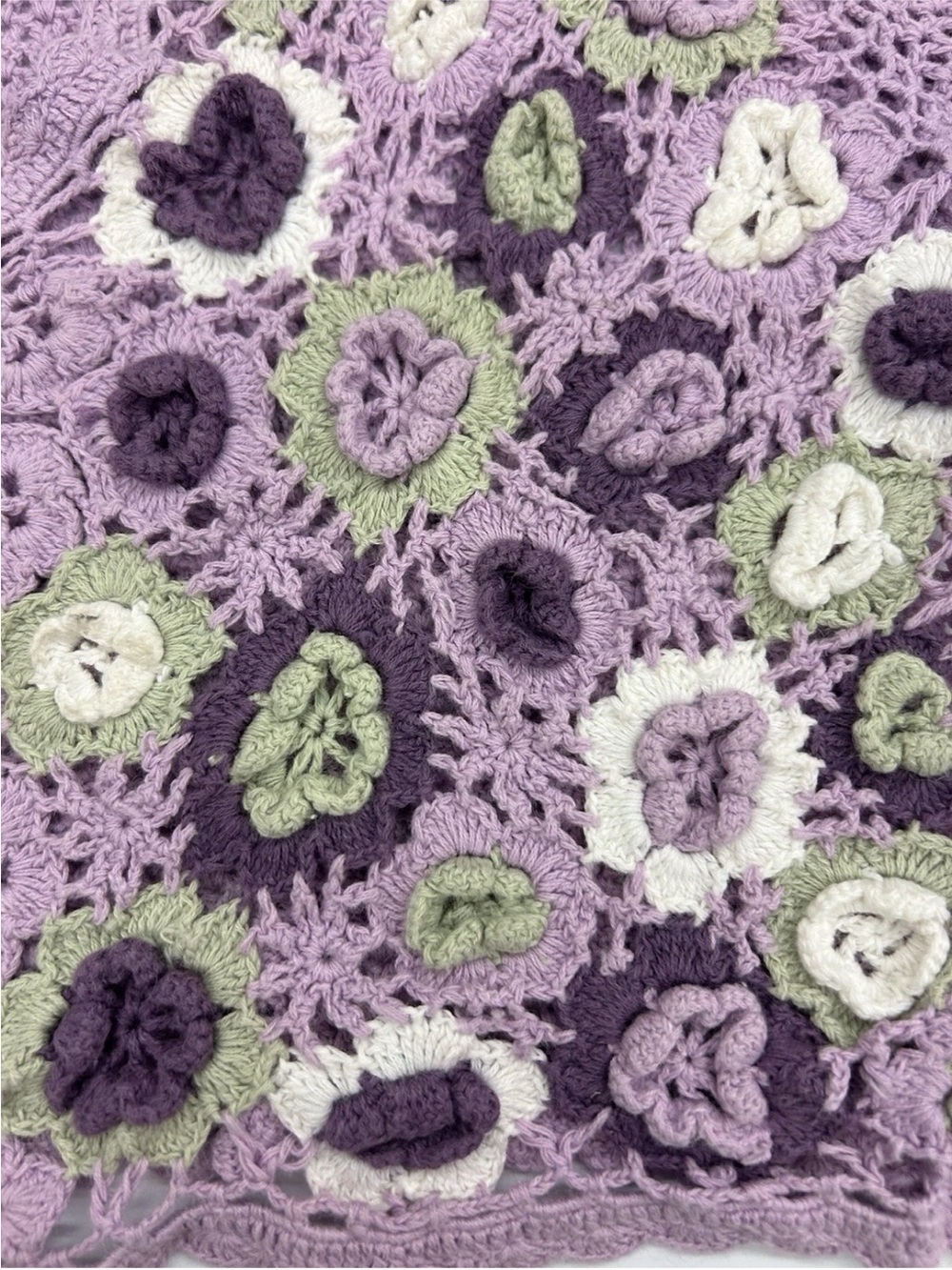 Crochet Sweater Bundle w Oshkosh Tops Girl 6 6X Purple Floral Spring School - Picture 5 of 13